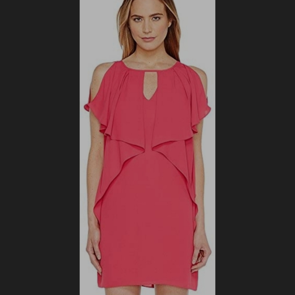 Laundry Bright Rose Drape Sleeve Shift Dress
